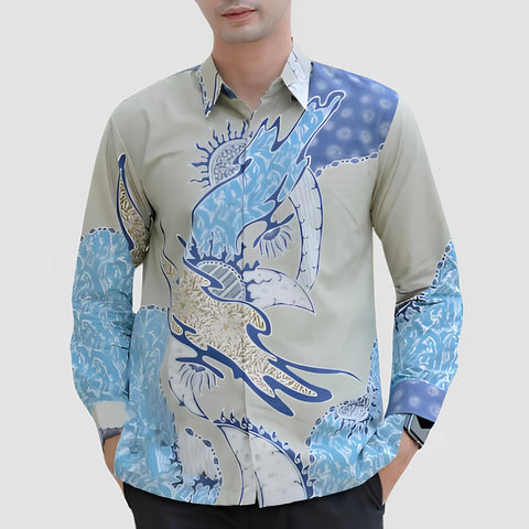 Men's Batik Shirt - Ocean's Bloom