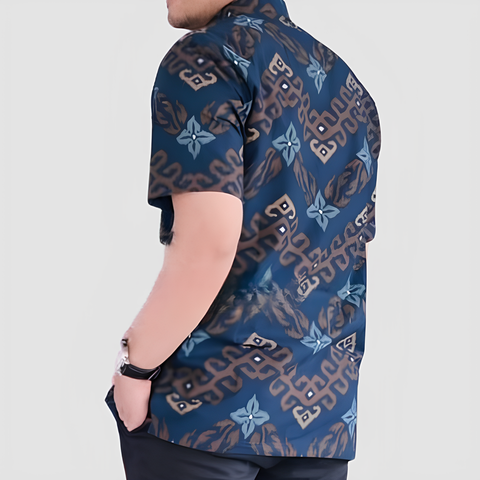 Men's Batik Shirt - Royal Azure