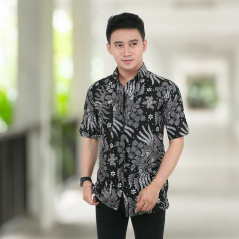 Men's Batik Shirt - Night Fern
