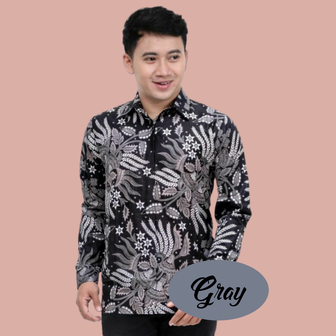 Men's long sleeve Batik Shirt Trendy Pattern