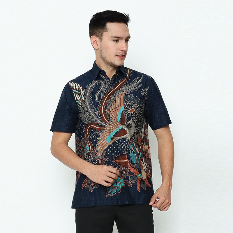 High Quality Short Sleeve Men's Batik Shirt